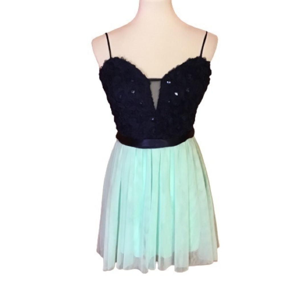 B Darlin Sequined fit n flair formal dress